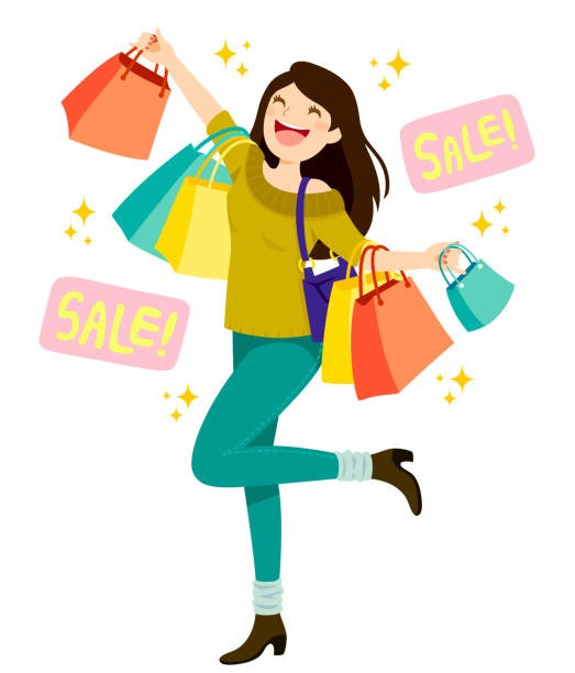 Happy shopper with bags